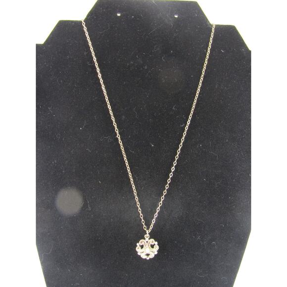 Gold Tone VTG Ornate Victorian Faux Pearl Rhinestone Necklace 24" Dainty Elegant - Picture 1 of 7